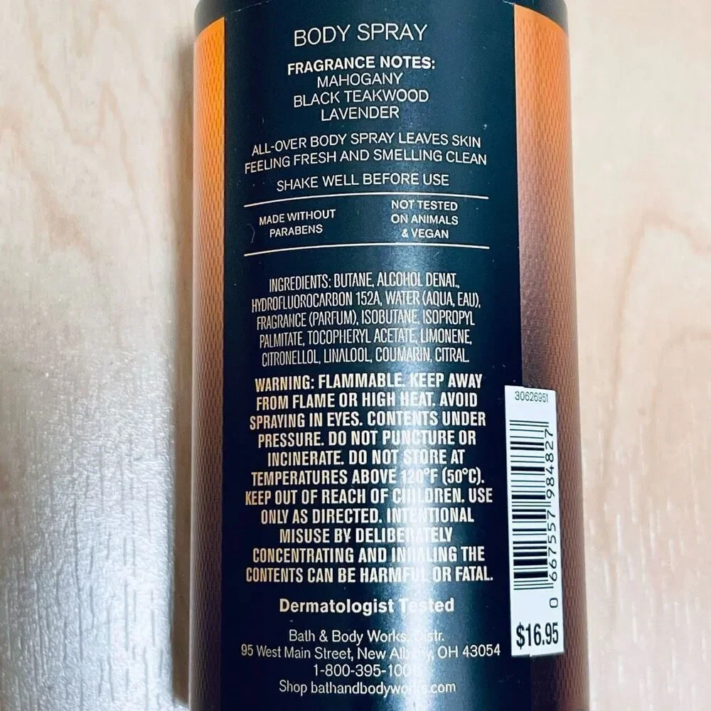 NWT Bath & Body Works Lot of 2 MAHOGANY TEAKWOOD  Men’s Collection Body Spray